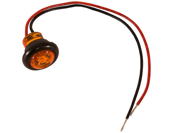 .75 Inch Round Marker Clearance Lights - 1 Amber LED With Stripped Leads | Buyers Products 5623424