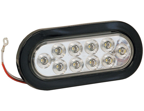 6 Inch Clear Oval Backup Light Kit With 10 LEDs (PL-2 Connection, Includes Grommet And Plug) | Buyers Products 5626310