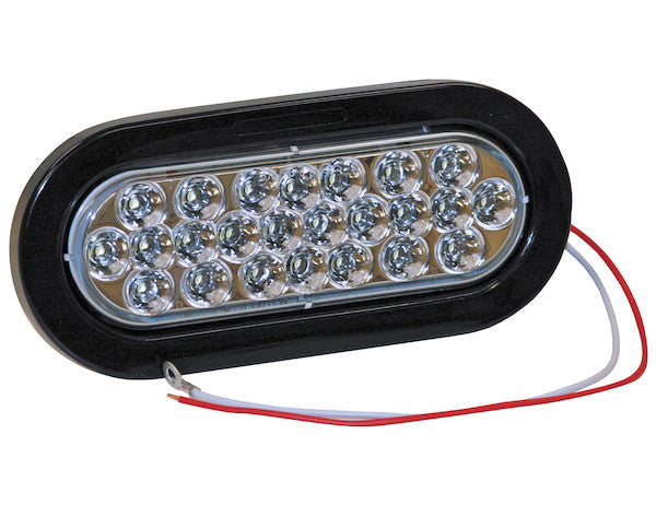 6 Inch Clear Oval Backup Light Kit With 24 LEDs (PL-2 Connection, Includes Grommet And Plug) | Buyers Products 5626324