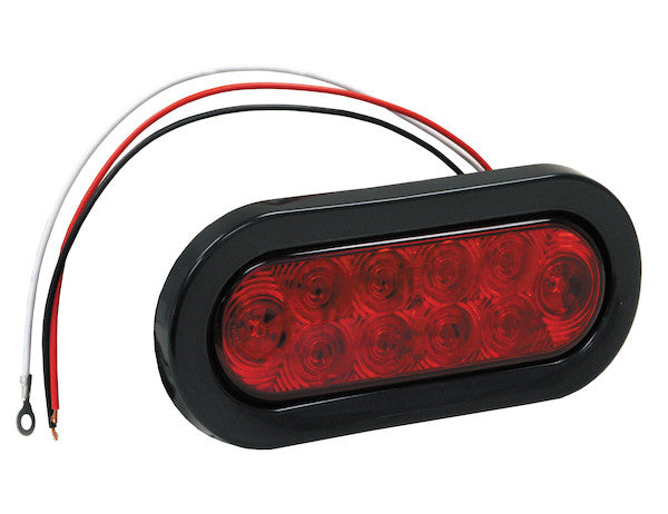 6" 10-LED Red Oval Stop/Turn/Tail Light Kit with PL-3 Connection, Includes Grommet And Plug)for use with Trucks, Trailers | 5626510 Buyers Products