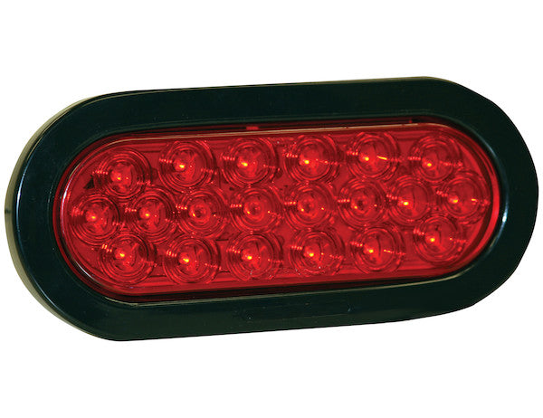 6 Inch Red Oval Stop/Turn/Tail Light With 20 LEDs Kit (PL-3 Connection, Includes Grommet And Plug) | Buyers Products 5626520