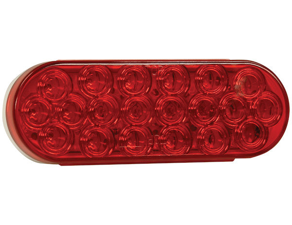 6 Inch Red Oval Stop/Turn/Tail Light With 20 LEDs (PL-3 Connection) | Buyers Products 5626521
