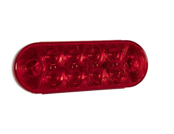 6 Inch Red Oval Stop/Turn/Tail Light With 10 LEDs (PL-3 Connection) | Buyers Products 5626550