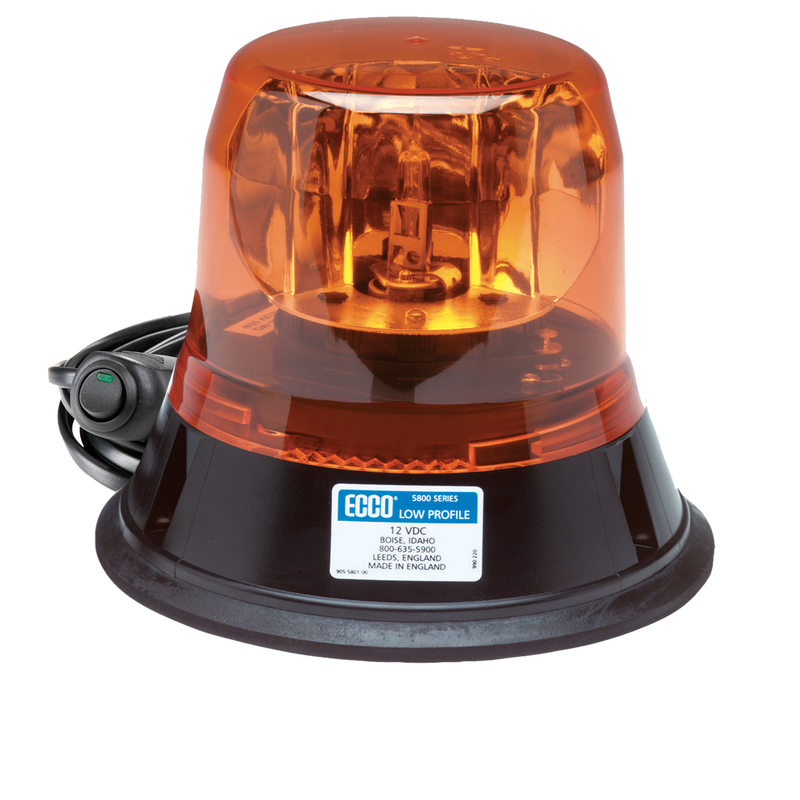 Low Profile Amber Rotating LED Beacon Light, Magnet Mount | ECCO 5813A-MG