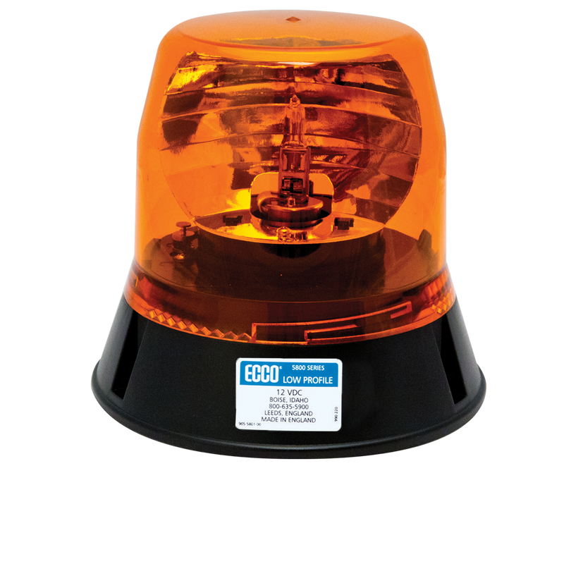 Low Profile Amber Rotating LED Beacon Light, 3 Bolt Mount | ECCO 5813A