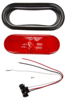 Super 60 Red Incandescent 6" Oval Stop/Turn/Tail Light, Black Grommet Mount & PL-3 Connection | Truck-Lite 60002R
