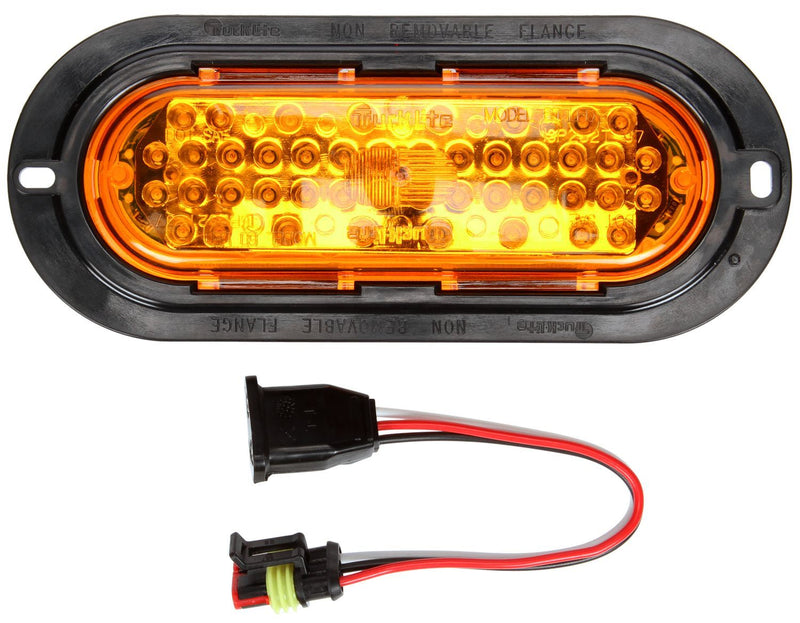 60 Series Yellow LED 6" Oval Front/Park/Turn Light, Fit 'N Forget S.S. | Truck-Lite 60097Y