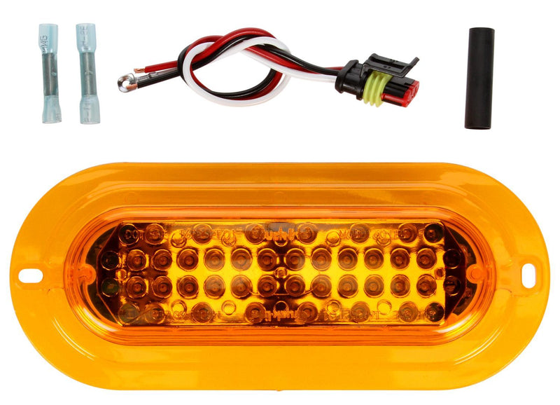 Super 60 6" Yellow LED Oval Strobe Lamp, Fit 'N Forget | Truck-Lite 60124Y