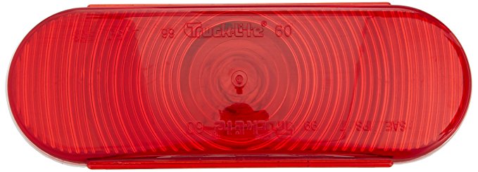 Super 60 Incandescent Red 2" X 6" Oval Stop/Turn/Tail Light, PL-3 Connection & Grommet Mount | Truck-Lite 60202R3