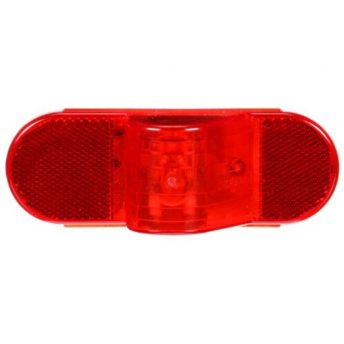 60 Series Incandescent Red 2" X 6" Oval Marker Clearance Light, PL-3 Connection and Horizontal Grommet Mount | Truck-Lite 60215R3