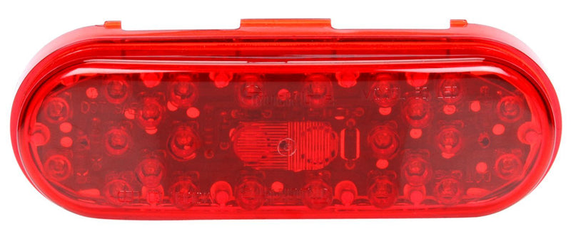 60 Series Red LED 2"x6" Oval Stop/Turn/Tail Light, Fit 'N Forget S.S. & Grommet Mount | Truck-Lite 60253R