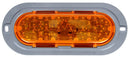 60 Series Yellow LED Oval Auxiliary Turn Signal, Gray Flange Mount | Truck-Lite 60272Y