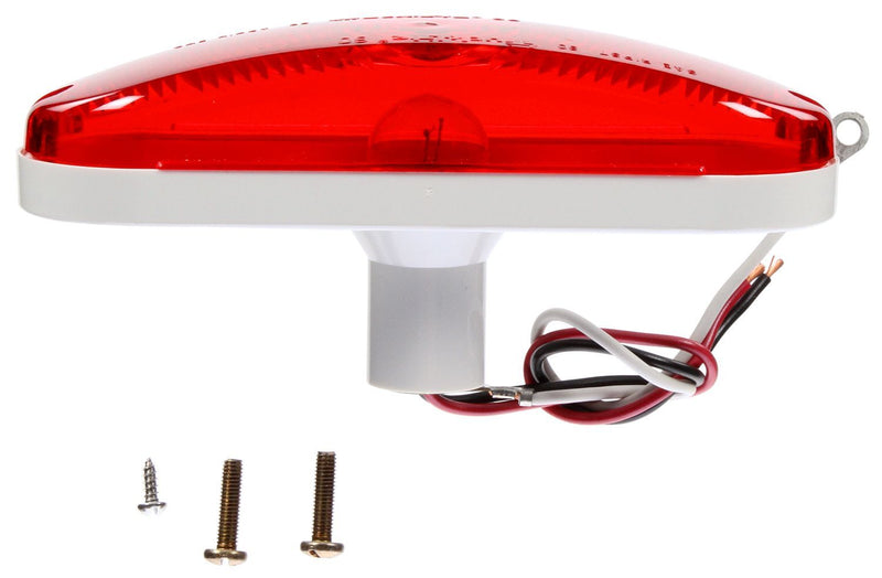 60 Series Red Incandescent 6" Oval Stop/Turn/Tail Light Kit, Hardwired & Grommet Mount Kit | Truck-Lite 60302R