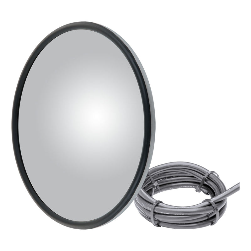 8" Stainless Offset-Mount Heated Convex Mirror Head | Retrac 610556