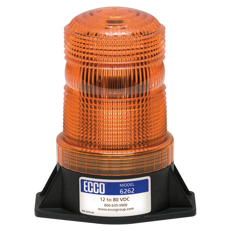 Industrial LED Amber Beacon Strobe Warning Light, 2 Bolt | ECCO 6262A