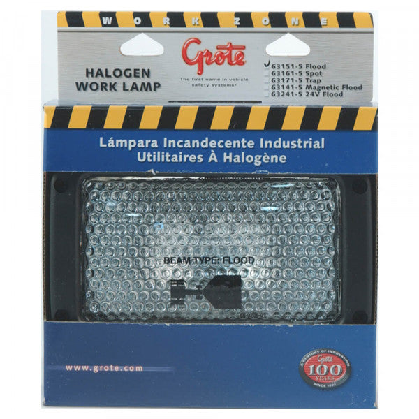 5" x 2.75" Rectangular Halogen Flood Work Light | Grote 63151-5