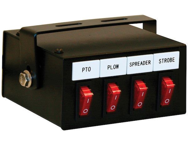 4 Function Backlit Pre-Wired Switch Box Fused With Relay And Circuit Breaker | Buyers Products 6391104