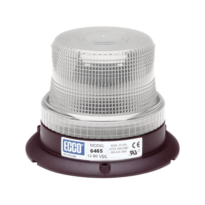 Industrial LED Clear Beacon Strobe Warning Light, 3 Bolt Mount | ECCO 6465C