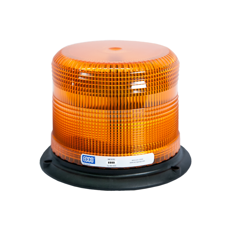 Low Profile Amber Beacon Strobe Warning Light, 3 Bolt Mount | ECCO 6550A