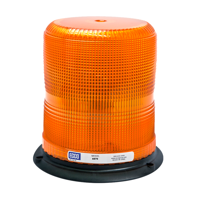 Medium Profile Amber Beacon Strobe Warning Light, 3 Bolt Mount | ECCO 6570A
