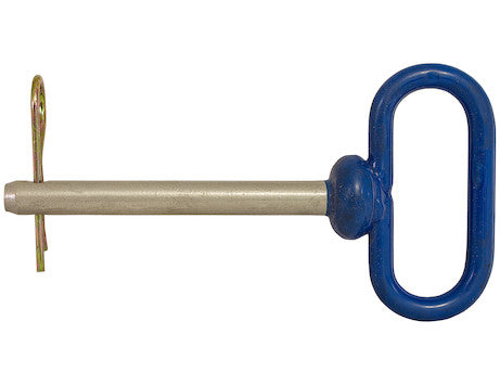 Blue Poly-Coated Handle On Steel Hitch Pin - 1/2 X 4 Inch Usable Length | Buyers Products 66101