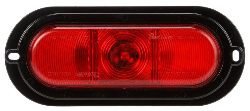 Super 66 Red LED 6" Oval Stop/Turn/Tail Light, Fit 'N Forget S. S. & Flange Mount | Truck-Lite 66256R