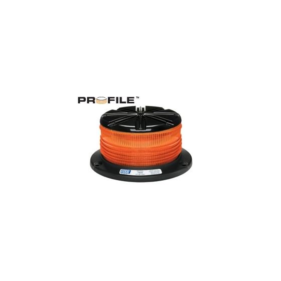 High Intensity Compact 3-Bolt Profile Amber Beacon Strobe Warning Light, Pulse 8 Flash | ECCO 7460A
