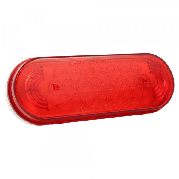 6.5" Oval Red LED Strobe Light, Male Pin | Grote 77362