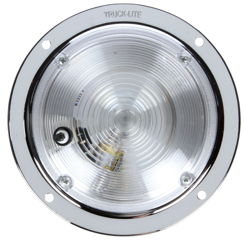 80 Series Clear Incandescent 5" Round Dome Light, Hardwired & Chrome Bracket Mount | Truck-Lite 80350