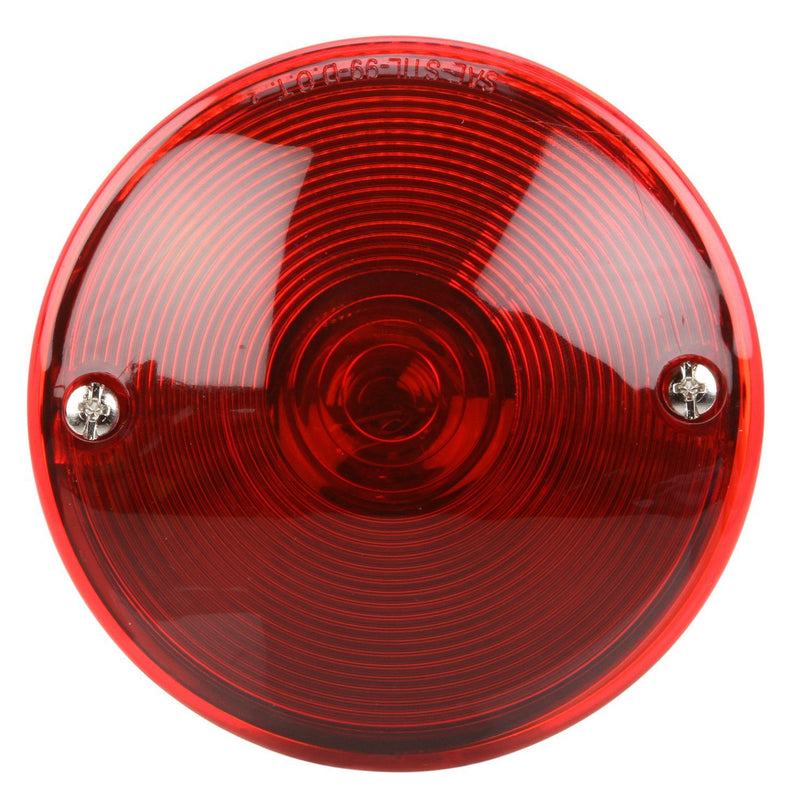 80 Series Clear/Red Incandescent 4" Round Stop/Turn/Tail Light, Hardwired & 2 Screw Mount | Truck-Lite 80463R