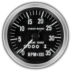 Deluxe Tachometer/Hourmeter, 0-3,500 RPM | 82690 Stewart Warner