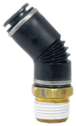 3/8" Tube to 1/8" Thread DOT Composite Push Lock 45° Swivel Male Elbow Fitting (Pack of 10) | QL1374-6A Tectran