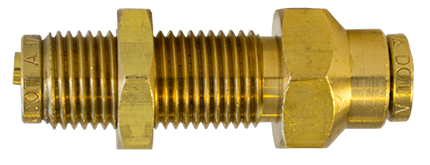 3/8' Tube Bulkhead Union D.O.T. Push Lock Fitting for Nylon Tubing (Pack of 10) | PL1377-6 Tectran