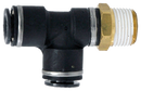 1/4" Tube to 1/4" Pipe D.O.T. Composite Push Lock Swivel Male Run Tee for Nylon Tubing (Pack of 10) | QL1371-4B Tectran