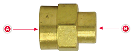 Reducer Coupling, 1/4" Thread to 1/8" Thread (Pack of 10) | Tectran 119BA