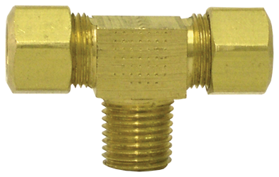 3/8" Tube to 1/4" Pipe Male Branch Tee Compression Fitting (Pack of 10) | 72-6B Tectran