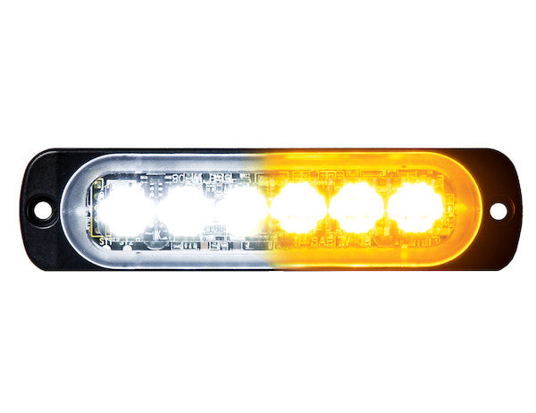 Thin 4.5 Inch Amber/Clear Horizontal LED Strobe Light | Buyers Products 8891902