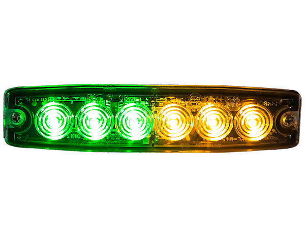 Ultra Thin 5 Inch Green/Amber LED Strobe Light | Buyers Products 8892210