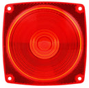 Signal-Stat Red 4.5" Square Acrylic Replacement Lens for Trailer Lights, 4 Screw Mounts | Truck-Lite 8948