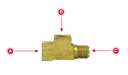 Towed Trailer Brake Tee Inverted Flare Fitting | 47933 Tectran