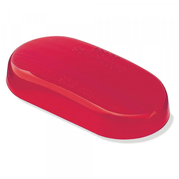 Red Two-Bulb Oval Clearance Marker Replacement Lens | Grote 90122