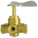 1/4" Female Pipe Thread 3-Way Ground Plug Shutoff Valve | 931-1 Tectran