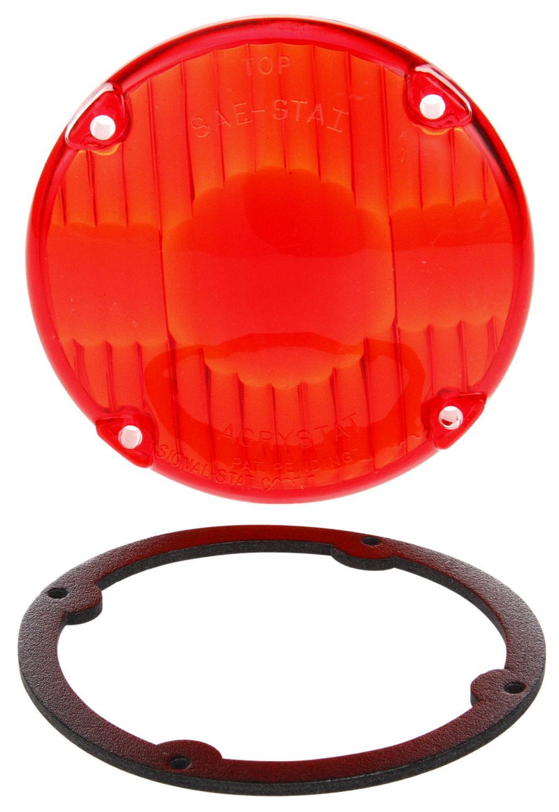 Signal-Stat 4" Round Red Acrylic Replacement Lens, 4 Screw | Truck-Lite 9015