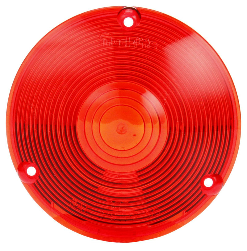Signal-Stat Red 4" Round Acrylic Cyclostat Replacement Lens for Front/Rear Lighting & Pedestal Lamps | Truck-Lite 9016