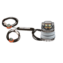 1.1" 4-LED 2 Head White / White Concealed Warning Light, Pop In Mount | ECCO 9022CC