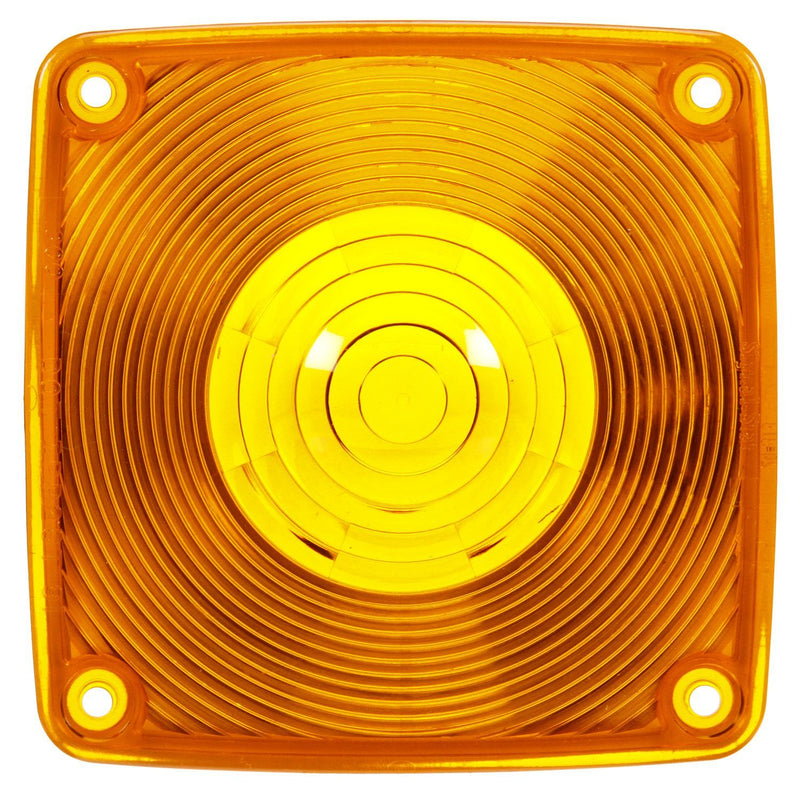 Signal-Stat 4.5" Square Yellow Acrylic Replacement Lens for Pedestal Lights | Truck-Lite 9063A