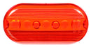 Signal-Stat Red 2"x4" Oval Acrylic Marker Clearance Replacement Lens, Snap-Fit Mount | Truck-Lite 9093