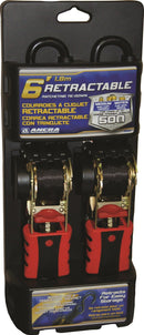 1' X 6" Retractable Ratcheting Tie Down (2 Pack) | 95003 Ancra Cargo