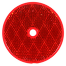 Red 3" Round Reflector, 1 Screw/Nail/Rivet Mount | Truck-Lite 98006R