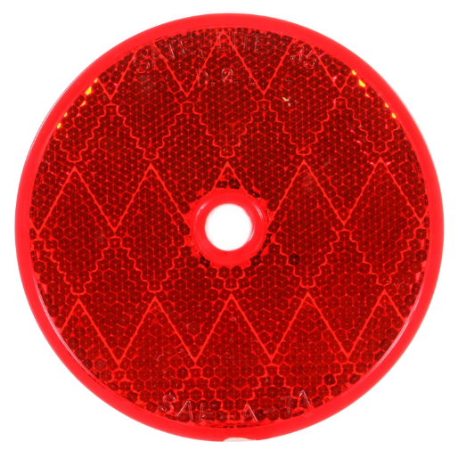 Red 3" Round Reflector, 1 Screw/Nail/Rivet Mount | Truck-Lite 98006R